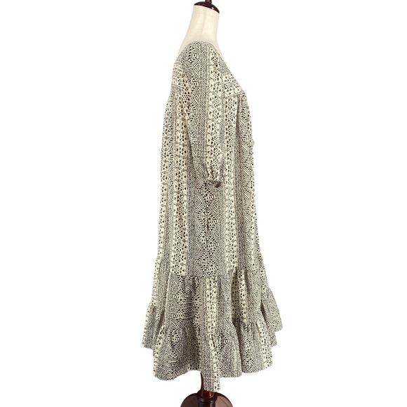 Vtg 80s 90s NOS Two Potato Artsy Midi Tiered Muumuu Dress M Resort Wear Cotton - Picture 2 of 16